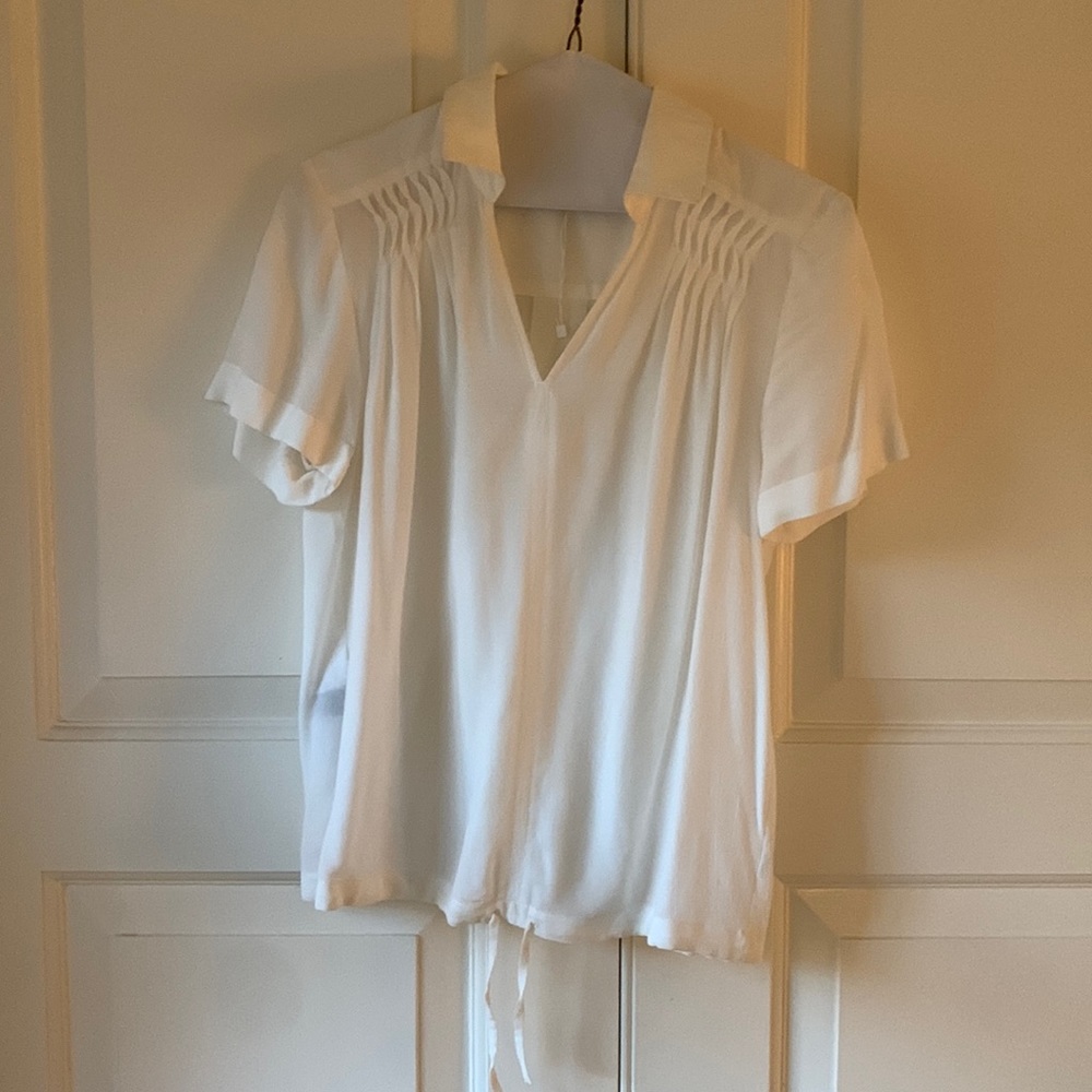 NWOT Comptoir Des Cotonniers - White Collared Blouse, US S / FR 38